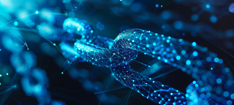 The technology of blockchain is creating linked chains of network connections that represent the decentralized and secure characteristics of digital transactions