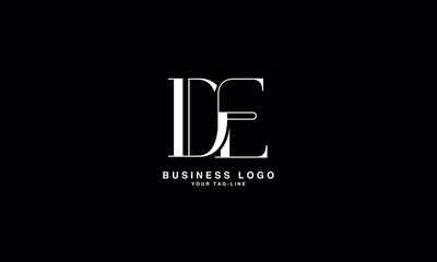 DE, ED, D, E, Abstract Letters Logo monogram