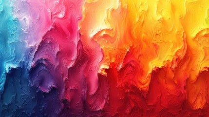 a close up of a multicolored painting with a lot of paint streaks on the side of the painting. - obrazy, fototapety, plakaty