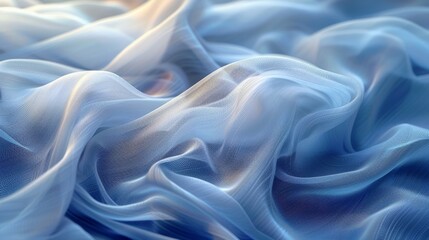 Blue background with wave or veil texture - obrazy, fototapety, plakaty