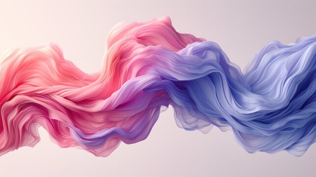 a pink, blue, and pink wave of liquid on a white background with a pink and blue wave on the left side of the image.