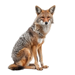 Fototapeta premium Animal Jackal sitting on white or transparent background