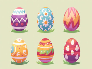 Fototapeta premium set of easter eggs illustration