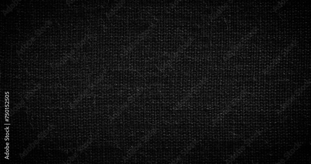 Leinwandbilder abstract fabric dark black texture patterned background as template, page or web banner for design