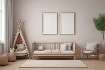 Empty blank mock up poster frame with copy space. Room.