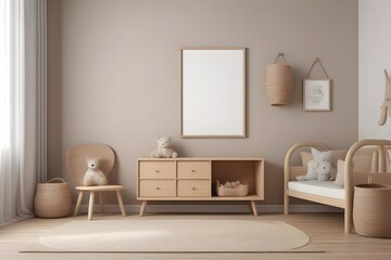 Empty blank mock up poster frame with copy space. Room.