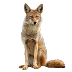 Fototapeta premium Animal Jackal sitting on white or transparent background