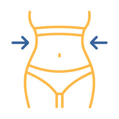 Weight loss icon with woman's waist