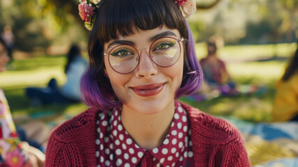 A happy young woman with a cute smile.
