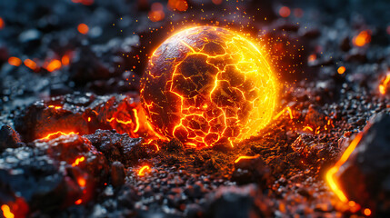 Essence of Fire: Vivid Flames and Hot Coals in the Darkness, Capturing the Raw Power and Beauty of Fire