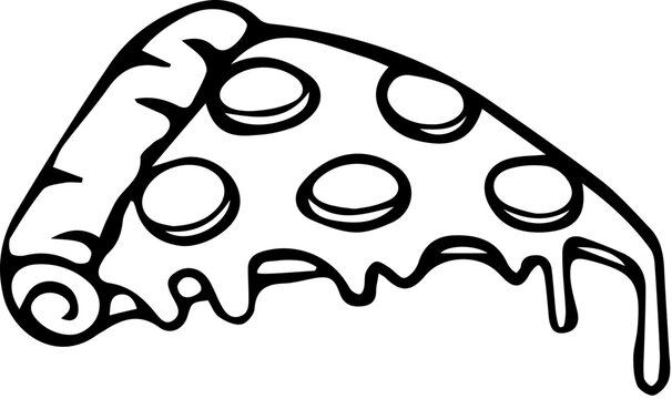 Pizza - black color- Vector graphics - ideal for websites,, presentations, greetings, banners, cards,, t-shirt, sweatshirt, prints, cricut, silhouette, sublimation