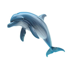 Obraz premium Cute dolphin jumping on white or transparent background