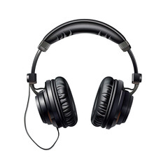 Headphones music on white or transparent background