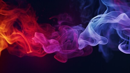 Obraz premium Generative AI black background with smoke in spotlight vibrant photo