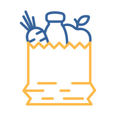 Bag of healthy food vector icon