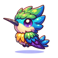 A cartoon of a Xantus Hummingbird bird a white background