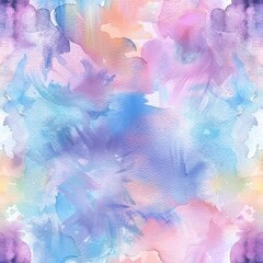 Fototapeta na wymiar Pastel watercolor background with abstract soft brush strokes. Artistic wallpaper with a gentle blend of pink and blue hues. Dreamy watercolor texture for creative design.