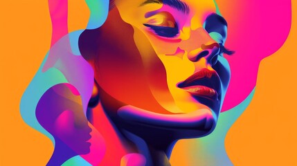 Vibrant and Expressive Artwork with Abstract Shapes Generative AI