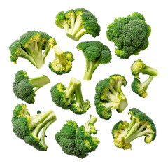 Sliced Broccoli on white or transparent background