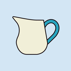 Creamer jug vector icon. Dairy product sign