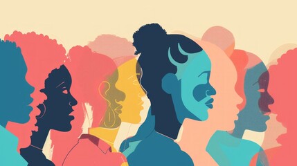 Diverse Races and Cultures Illustration Symbolizing Social Inclusion through AI Generative AI