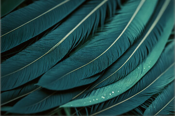 green feathers in detail
