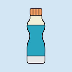 Drinkable yoghurt bottle vector icon