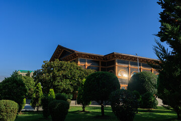 Obraz premium View of buildings and houses in public places in Turkey, sunny summer day