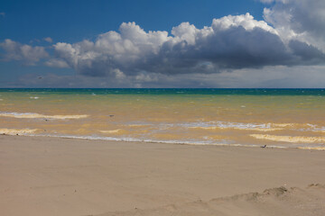 View of the beach and sea, summer sunny day