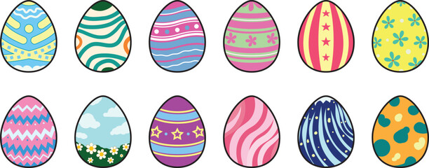 Vector Image Set of Easter Egg Designs