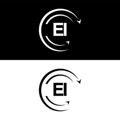 EI letter  logo minimal unique and simple logo design, EI creative modern monogram logo style
