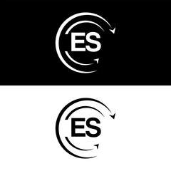 ES letter  logo minimal unique and simple logo design, ES creative modern monogram logo style