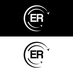 ER letter  logo minimal unique and simple logo design, ER creative modern monogram logo style