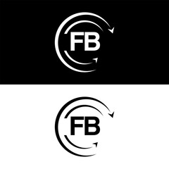 FB letter  logo minimal unique and simple logo design, FB creative modern monogram logo style