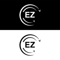 EZ letter  logo minimal unique and simple logo design, EZ creative modern monogram logo style