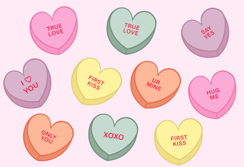 Fototapeta na wymiar Valentines Day Candy Hearts Pack