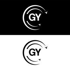 GY letter  logo minimal unique and simple logo design, GY creative modern monogram logo style