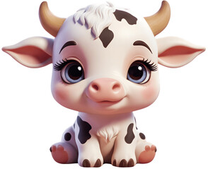 Cute Little Cow Isolated.