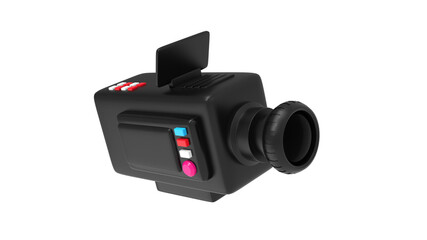 3d render movie recorder video camera for film or live cinema streaming isolated icon illustration
