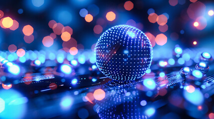 Disco ball party concept, capturing the essence of nightlife and music entertainment with reflective and shiny elements