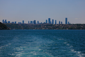 Fototapeta premium Cityscape View from the water to buildings in the city of Istanbul 