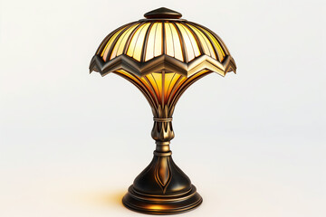 Art Deco lamp on a white background, with brass decorations - 750171570