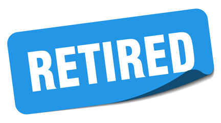 retired sticker. retired label