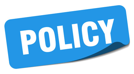 policy sticker. policy label