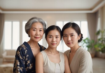Generations of Asian Women: A Family Portrait- together on Mother's Day