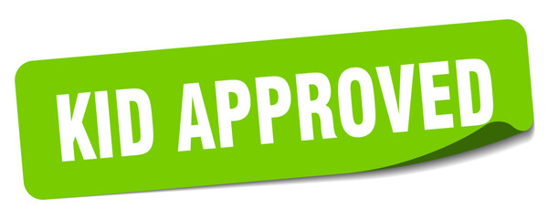 kid approved sticker. kid approved label