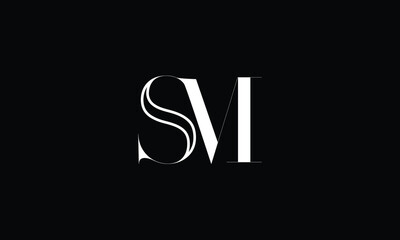 SM, MS, S, M, Abstract Letters Logo Monogram