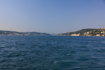 Fototapeta premium Cityscape View from the water to buildings in the city of Istanbul 