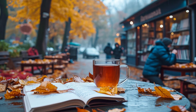 cup of tea and book on the table, April, National Poetry Month