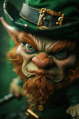 The angry leprechaun. St. Patrick's Day - obrazy, fototapety, plakaty